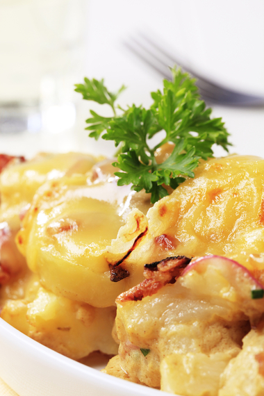 Potato and bacon layer