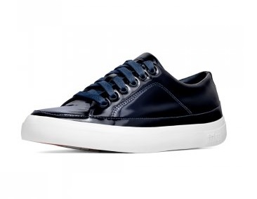 FitFlop Shoes Super T Sneaker Patent Inky Blue