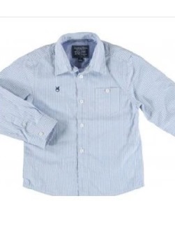 Mayoral Boys Blue and White Striped Long Sleeve Shirt