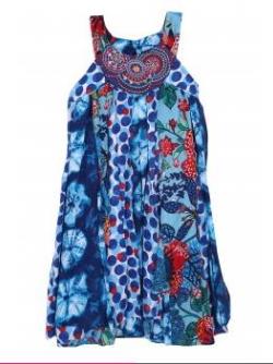 Catimini Clothing Girls Blue Printed Panelled Dress