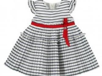 Mayoral Toddler Girls Navy and White Striped Dress