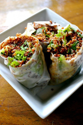 Sesame quinoa spring rolls