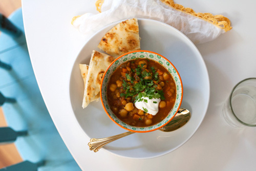 Spicy chickpea lentil stew