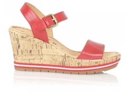 Naturalizer Shoes Norton Angel Red Cork Wedge Sandal