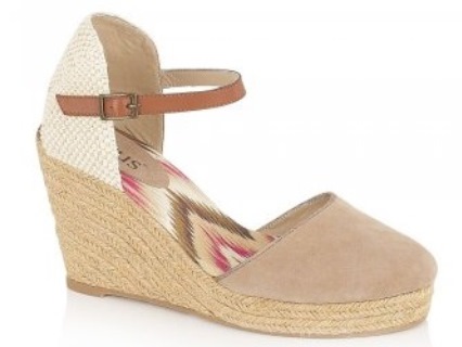 Lotus Maple Natural Suede Rope Detail Wedge Shoe