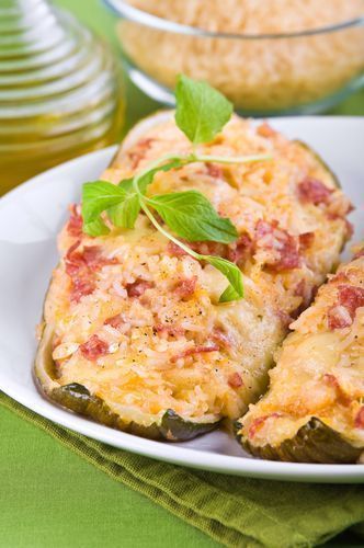 Cheesy courgette boats