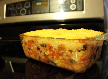 Easy Mexican bean casserole