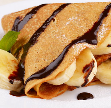 Banana and chocolate crepe