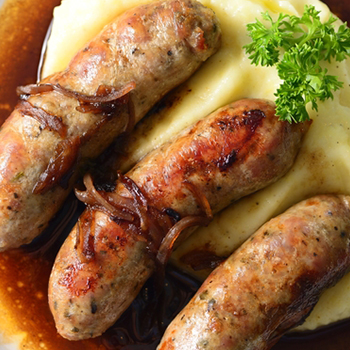 Classic bangers and mash