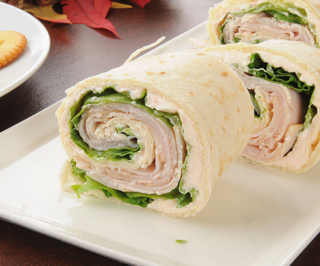 Mini turkey wraps