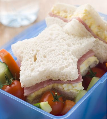 Ham and egg mayo stars