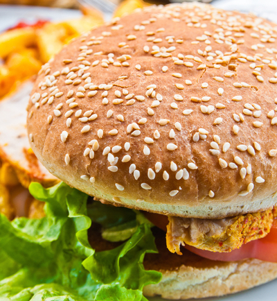 Lemongrass and lime chicken burger