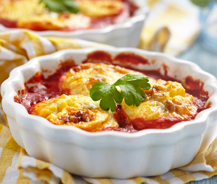 Baked eggs in a tomato sauce