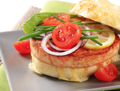 Mild mustard salmon burger