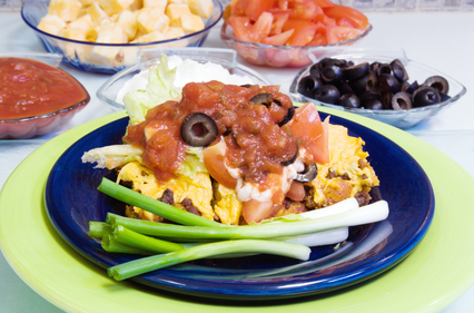 Black bean nacho pizza