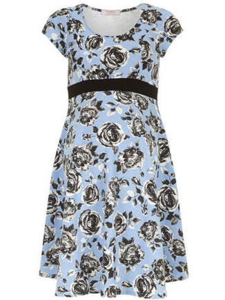 Blue floral skater dress