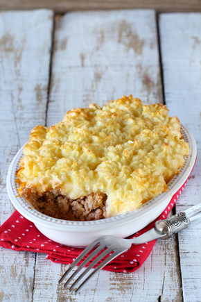 Delicious lamb with potato pie