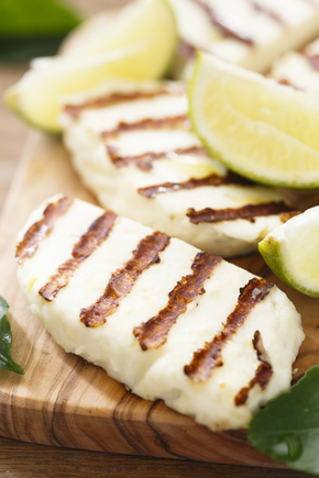 Grilled halloumi with quinoa salad