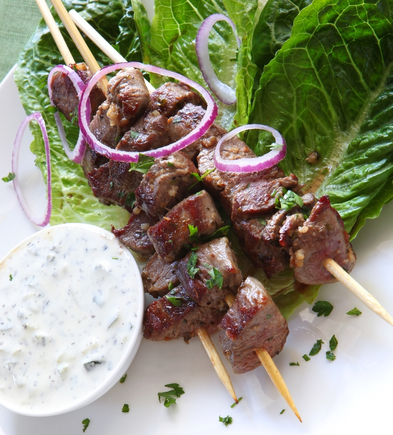 Lamb kebab skewers 