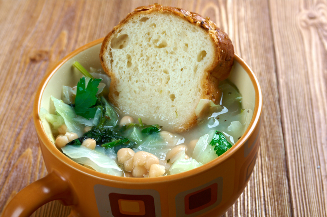 Classic ribollita, Italian soup, stew.