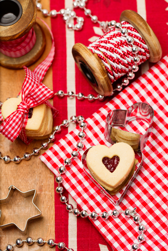 Festive jam filled biscuits