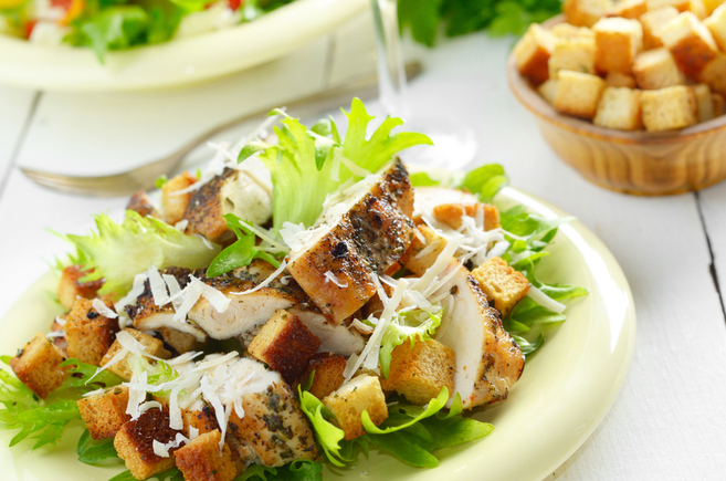 Caesar salad with chicken