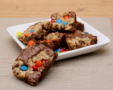 Mixed sweets with chocolate slices