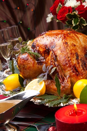 Christmas turkey with stuffing and gravy