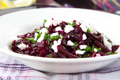 Minty beetroot and goats cheese salad