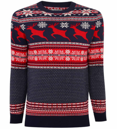 Burton Reindeer Fairisle Crew Neck Christmas Jumper