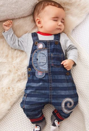 Denim Stripe Monkey Dungarees