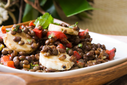 Salmon and lentil salad 