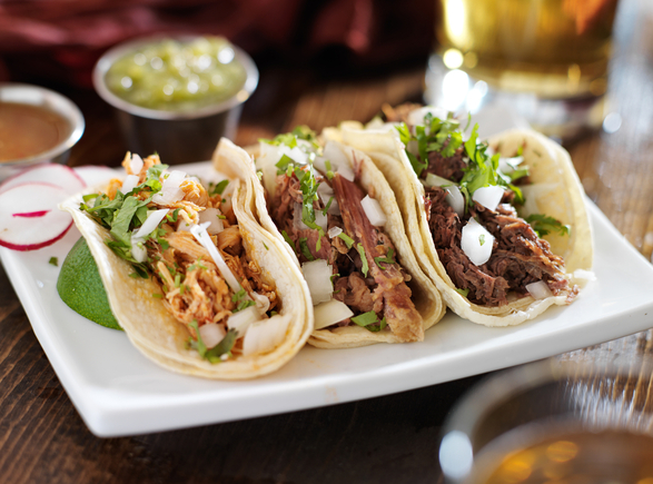 Shredded beef tacos