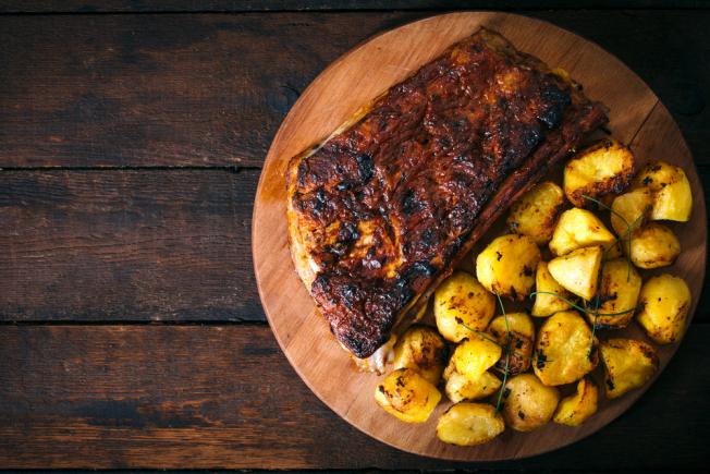 Pork glazed with harissa  