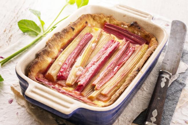 Vibrant rhubarb tarts