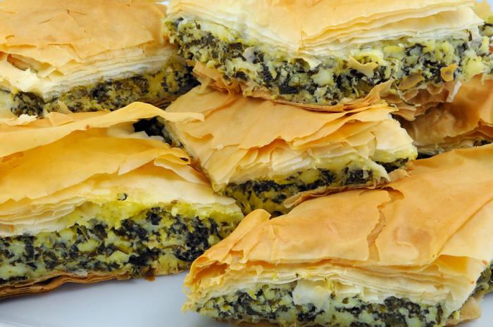 Spinach with mixed cheese filo squares | MummyPages.uk