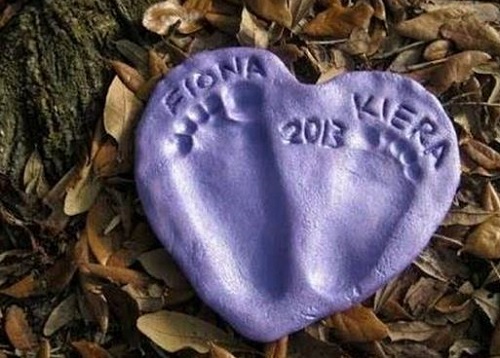 Salt dough footprints
