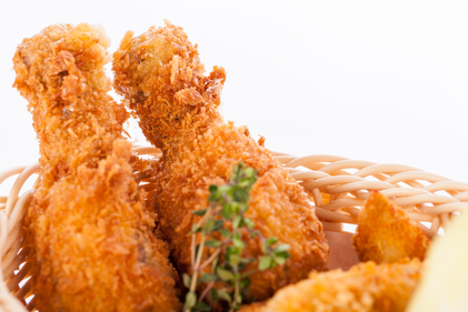 Oven fried chicken with a honey mustard glaze