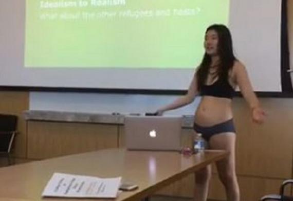 College student strips off in protest to 'short shorts' remarks