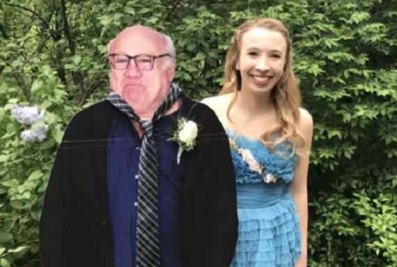 Teenager takes cardboard cutout of Danny DeVito to prom- and he responds