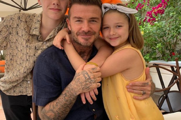Victoria Beckham shares sweet bed-time moment between Harper and David