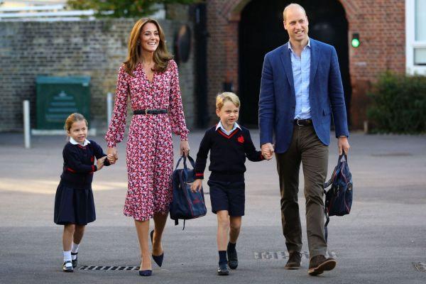 Princess Charlotte arrives for her first day of school