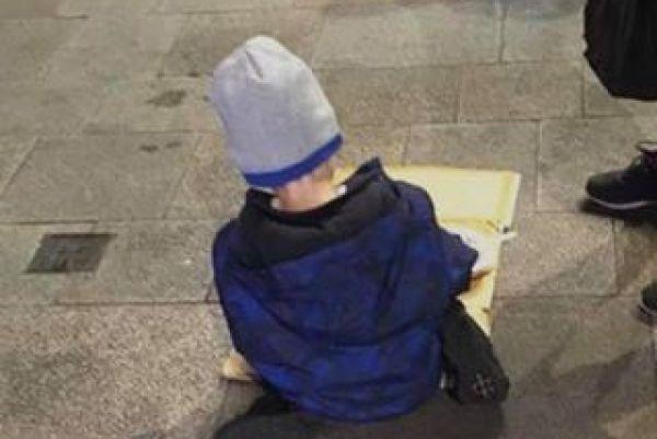 To the little homeless boy eating his dinner from cardboard on the street