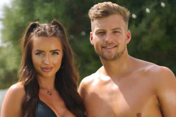 Former islanders Hugo and Amy share heated words on Love Island Aftersun