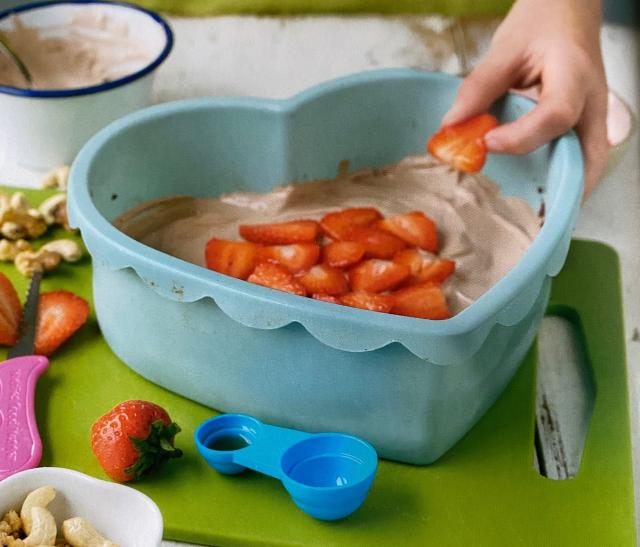 Recipes from new kids cookbook: Big Brain Cheesecake with Strawberries